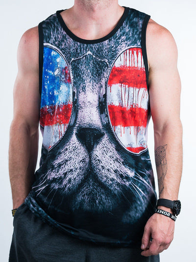 Patriotic Cat Unisex Tank Top