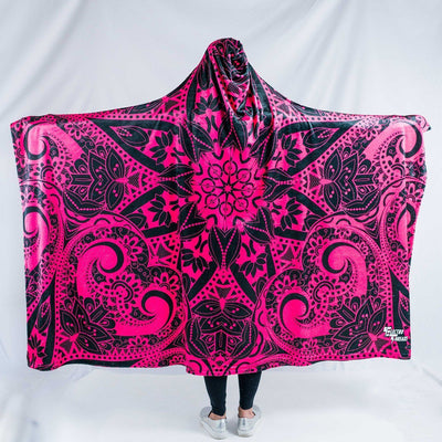 Pink Mandala Hooded Blanket