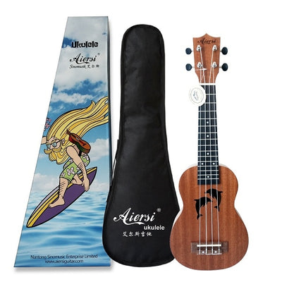 Aiersi brand 21 inch mahogany Soprano ukulele Hawaiian guitar ukelele