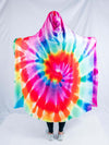 Rainbow Tie Dye Hooded Blanket