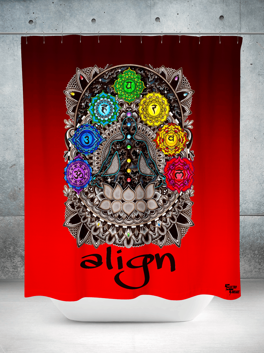 Red Align Shower Curtain