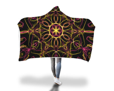 Smokey Yellow Mandala Hooded Blanket