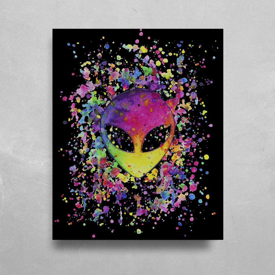 Splatter Alien HD Metal Panel Print Ready to Hang