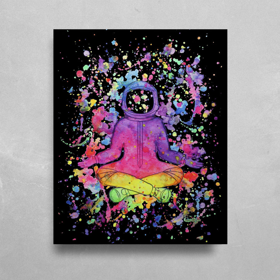 Splatter Astronaut HD Metal Panel Print Ready to Hang