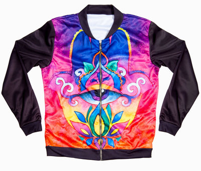 Sunset Hamsa Vibes Bomber Jacket