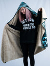 Teal Mandala Hooded Blanket