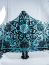 Teal Mandala Hooded Blanket