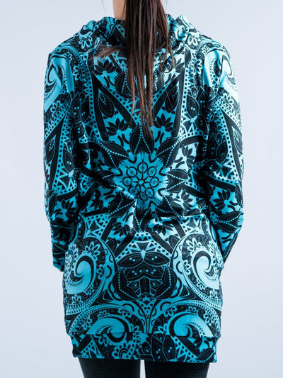 Teal Mandala Hooded Dress