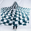 Trippy Checkers Hooded Blanket