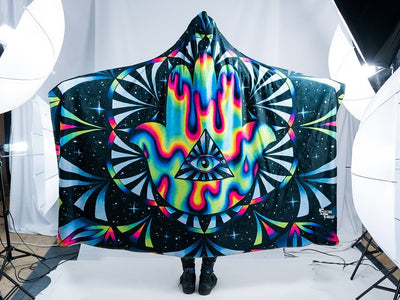 Trippy Hamsa Hooded Blanket