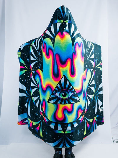 Trippy Hamsa Hooded Blanket