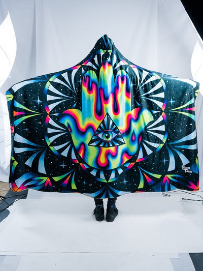 Trippy Hamsa Hooded Blanket