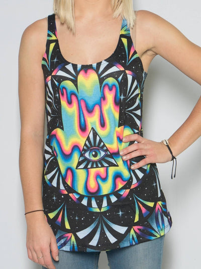 Trippy Hamsa Racerback Tank