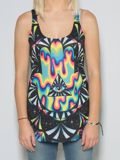 Trippy Hamsa Racerback Tank