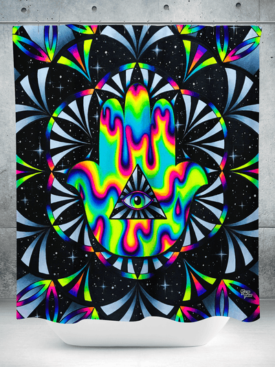 Trippy Hamsa Shower Curtain