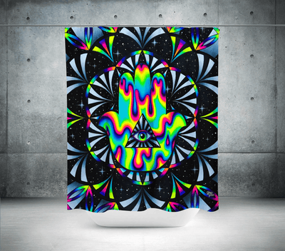 Trippy Hamsa Shower Curtain