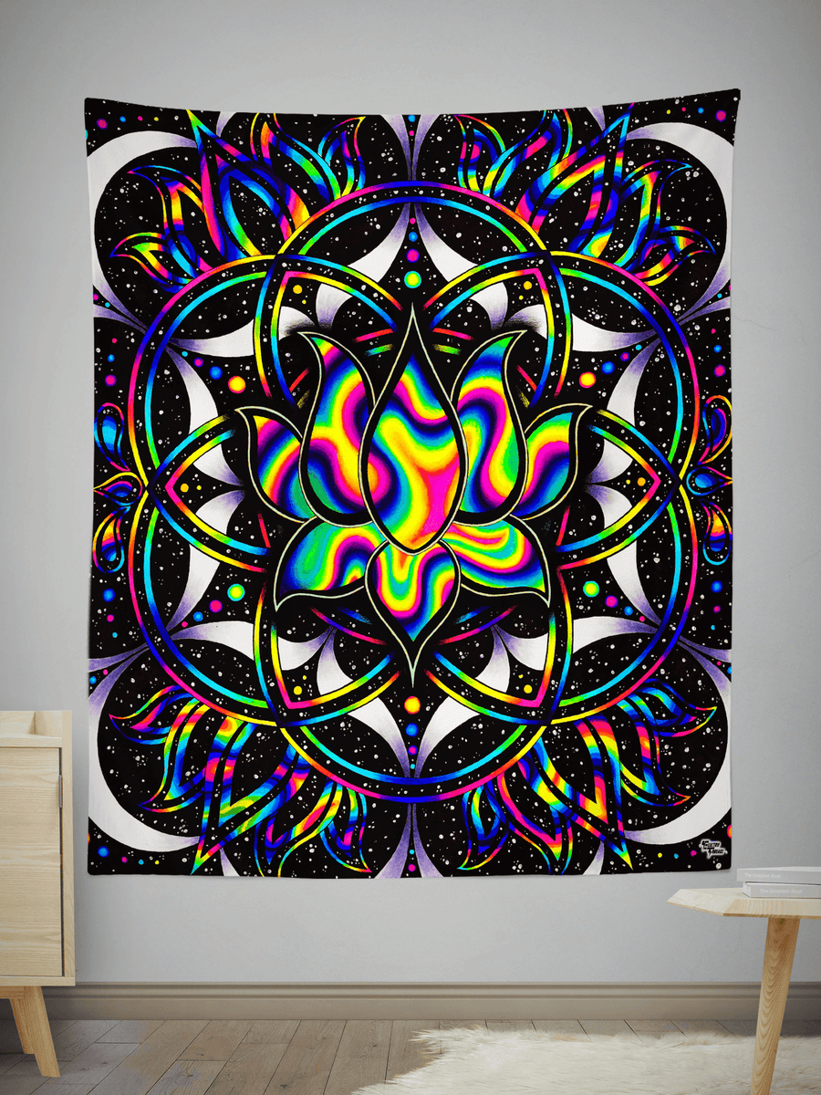 Trippy Lotus Tapestry