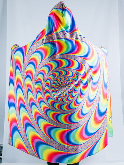 Trippy Spiral Hooded Blanket