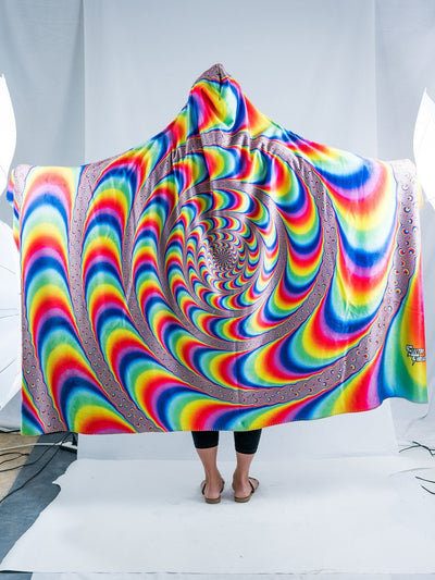 Trippy Spiral Hooded Blanket