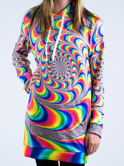 Trippy Spiral Hooded Dress