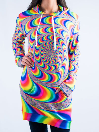 Trippy Spiral Hooded Dress