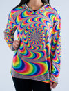 Trippy Spiral Unisex Hooded Long Sleeve Shirt