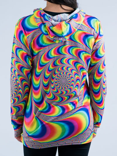 Trippy Spiral Unisex Hooded Long Sleeve Shirt