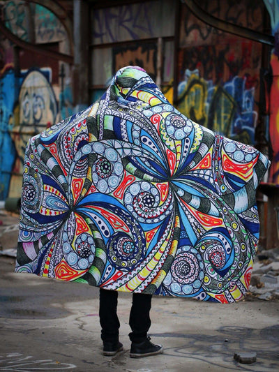 Twisted Fractal Hooded Blanket