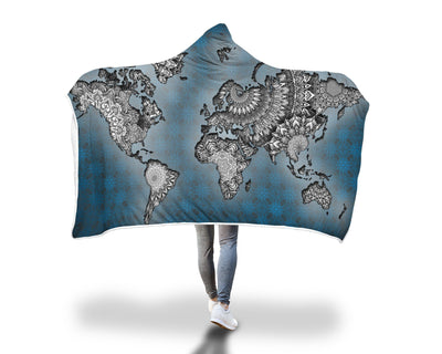 World Map Hooded Blanket