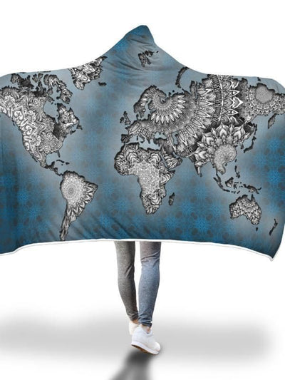 World Map Hooded Blanket